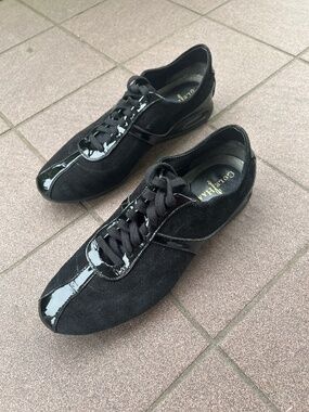 Cole Haan x Nike Air Black Suede & Patent Leather Sneakers -